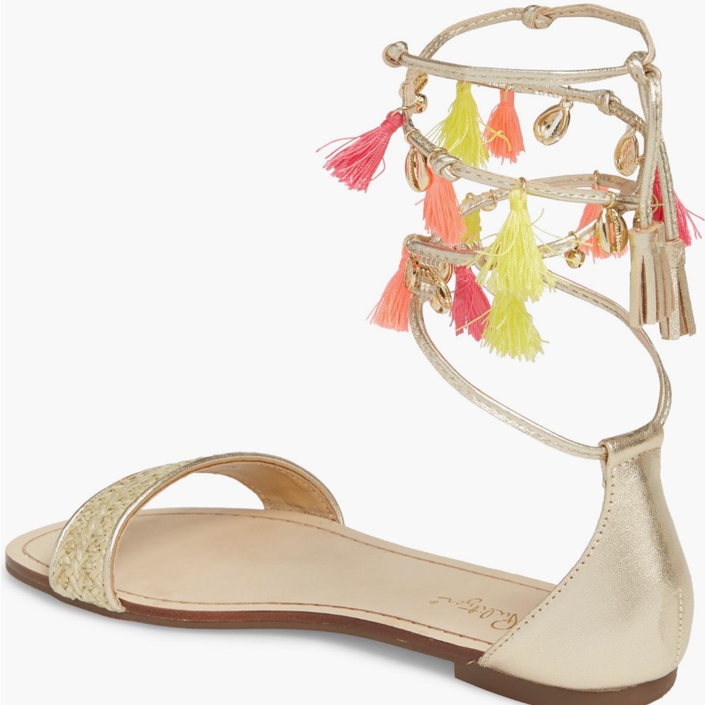 Lily Pulitzer Willa Tassel Ankle Wrap Sandal NEW - Picture 2 of 8